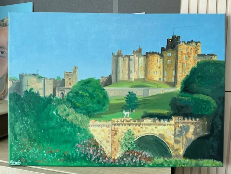 Alnwick Castle Original Painting by Neil Brooks